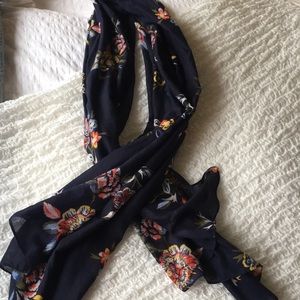 Floral/Navy scarf